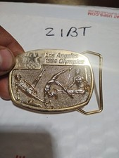 Gymninastics 1984 Los Angeles Olympics Commemorative Pewter Sanchez Belt Buckle