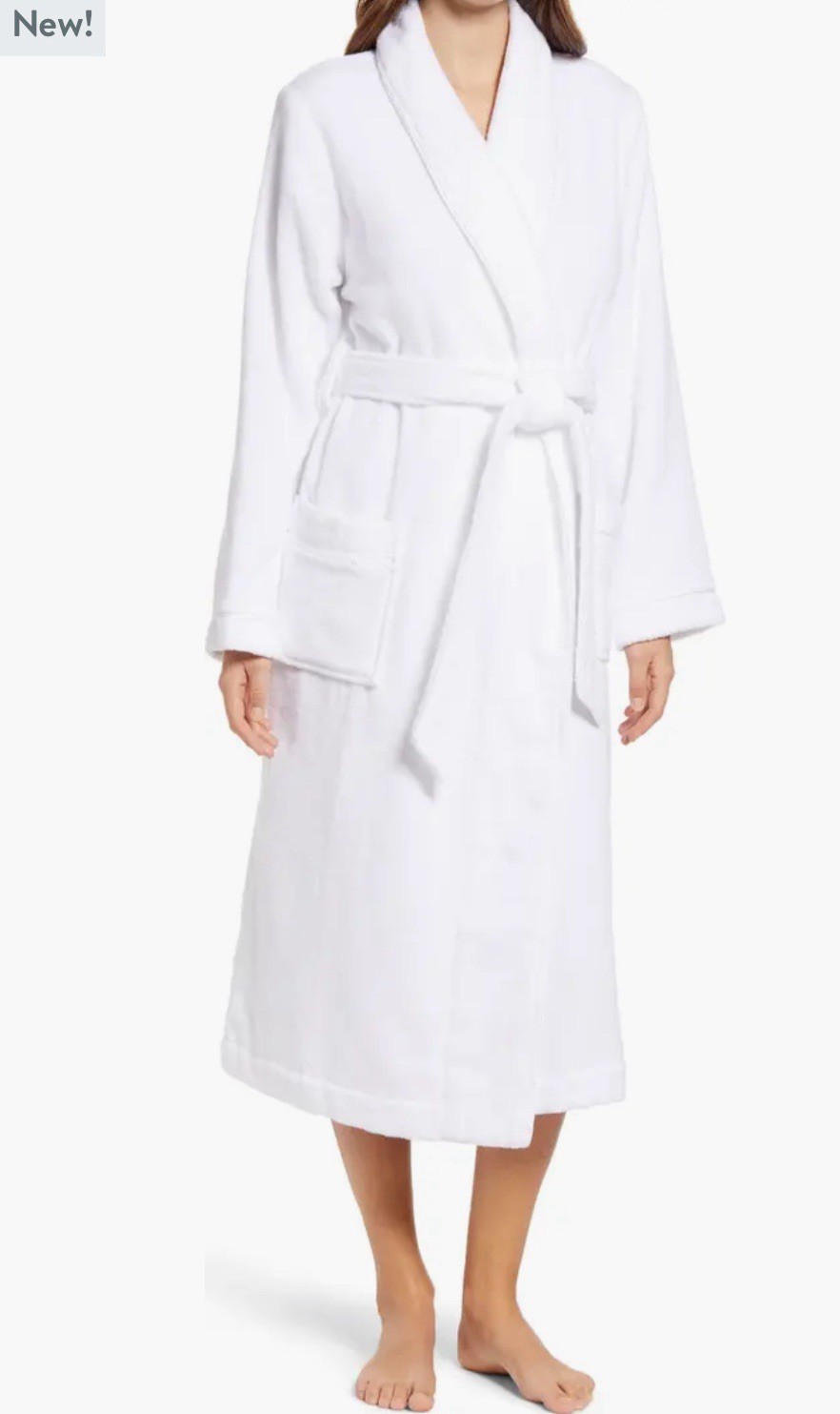 NWOT Nordstrom Hydro Cotton Terry Robe In White Size L