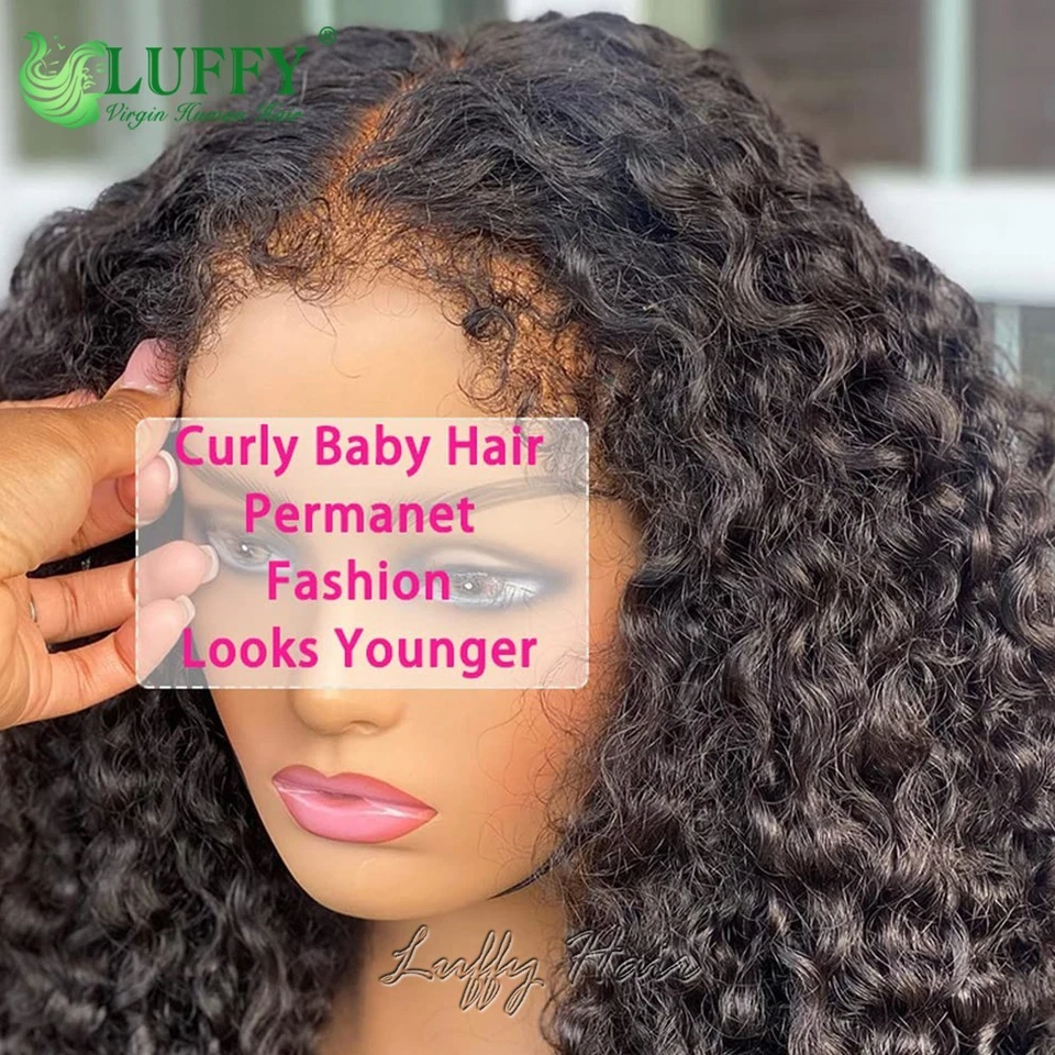 Full Lace Wigs Jerry Curly 13x6 Lace Front Human Hair Wigs With Curly Baby Hair - Image 3 of 4