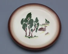 MCM 1950 BROCK of California USA Harvest Time 6" Bread Butter Plate Brown Trim
