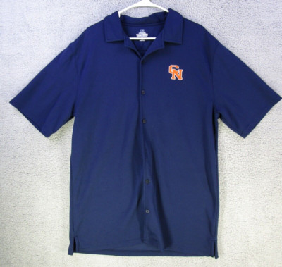Russell Men's Short Sleeve Button Up Shirt XL Blue Carson Newman Team Issued