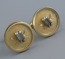 Mens Vintage FACETED PRONG SET LAVENDER CRYSTAL CUFFLINK Costume Jewelry S38