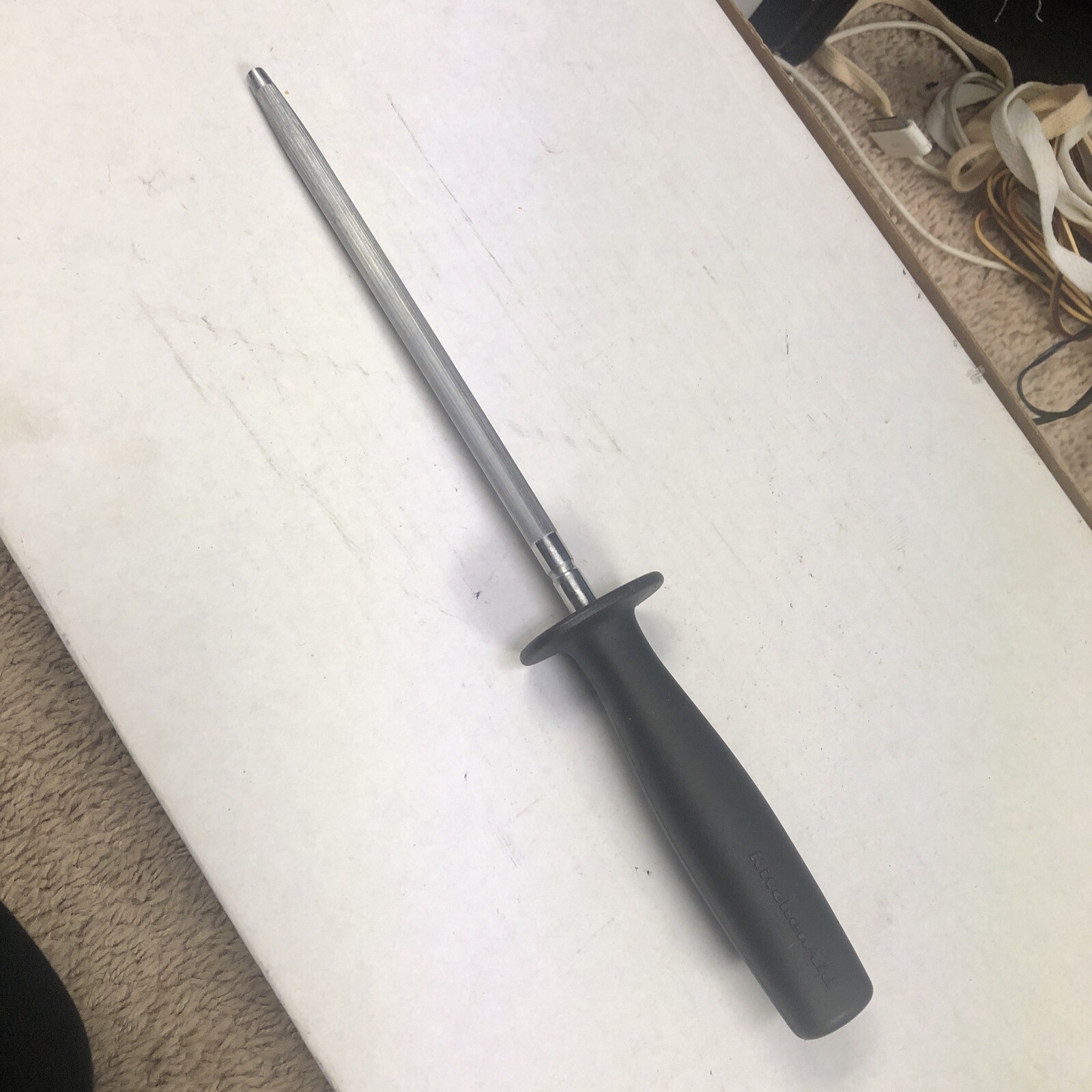 KitchenAid 12-Inch Sharpening Steel Honing Rod for Chef Knives Made in USA-image