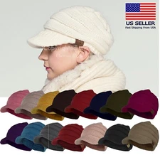 Genuine C.C Exclusives Women's Ribbed Knit Hat with Brim cc Beanie Cap Hat