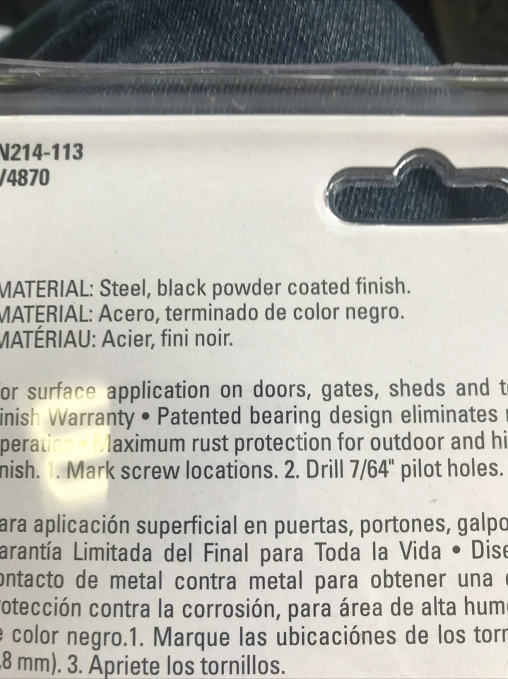 National Hardware N214-113 Extra Heavy Gate Hinge 3-5/8" Black Coated - Image 2 of 2