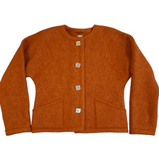 Vtg Missoni L/xl 44" Bust Orange Blanket-weight Wool Alpaca Boxy Pockets Jacket