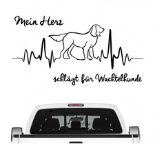 Deutscher Wachtelhund Wachtel Aufkleber Auto Herz Heartbeat Hundeaufkleber Hunde