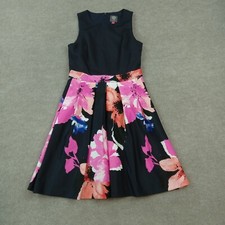 Vince Camuto Womens Dress Size 6 Blue Pink Floral Sleeveless Casual Sundress