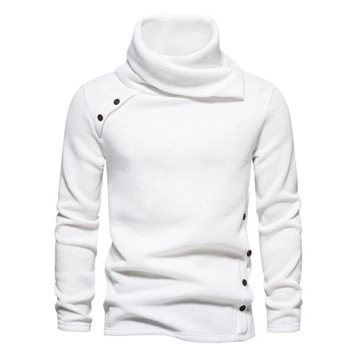 British Style Mens Casual Pile Neck High Collar Long Sleeve Pullover Top Sweater - Bild 12 von 28