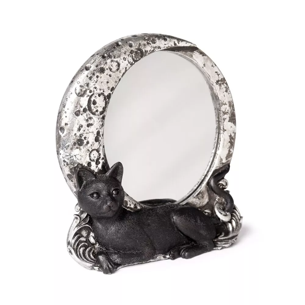 Alchemy Gothic Night Cat Moon Mirror Goth Cat Mirror Wall Desk ...