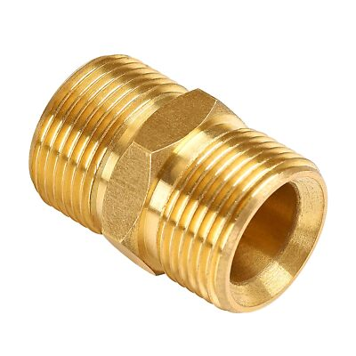 #ad Pressure Washer Hose Connector Solid Brass Double M22 14mm Male Coupler Press... $20.27