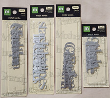 NEW Lot 4 Making Memories Details Metal Words AMERICANA FAMILY EXPRESSIONS -Z
