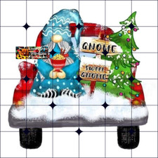 Sublimation Print Christmas Gnome Truck Ready to Press Heat Transfer