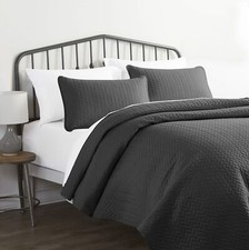 Linen Market 3 Piece Gray Quilt California King Size Bed Set - A Lightweight ...