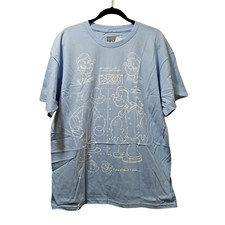 Reason Popeye T-Shirt Men’s XL Light Blue Construction Short Sleeve Tee