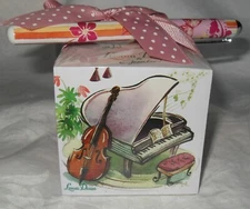 Music Hall Paper Block & Pen Set Lissom Design by Jason Lee Piano Cello Note Pad