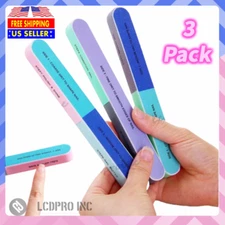 3Pack 7-In-1 Nail File Polish Buffer Shine Manicure Pedicure Polish Sanding Tool