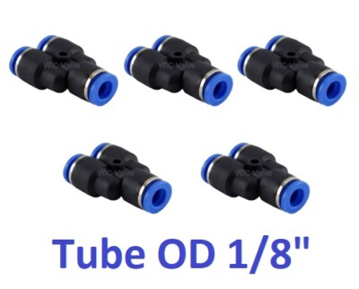 Y Union Connector Tube OD 1/8'' One Touch Pneumatic Push In Tube Fitting 5 Pieces