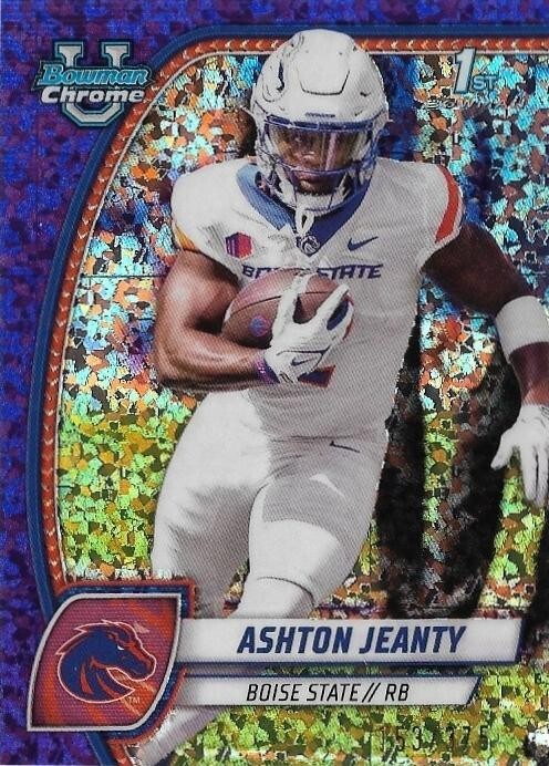 ASHTON JEANTY 2024 Bowman Chrome University 1st /375 Purple Mini Diamond #17🔥