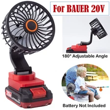 Portable Fan For Bauer 20V Li-Ion Battery Cordless Jobsite Fan Bare Tool Mini