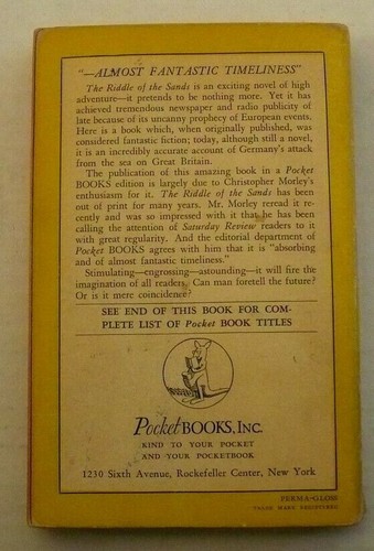 TASCHENBÜCHER #84 DAS RÄTSEL DES SANDS von ERSKINE CHILDERS 3. 1941 GUT GETRAGEN - Bild 2 von 3