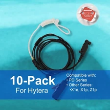 10xAcoustic Tube PTT Earpiece (2-Wire) for Hytera Radios PD602G, PD60X, X1e, Z1p