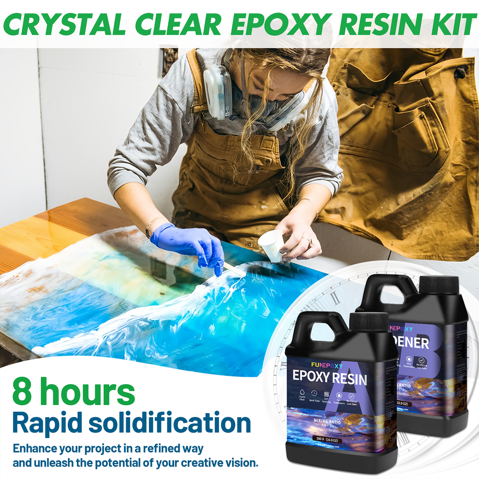 64 Oz Crystal Clear Epoxy Resin Kit - No Yellowing, High Gloss For Art & Crafts