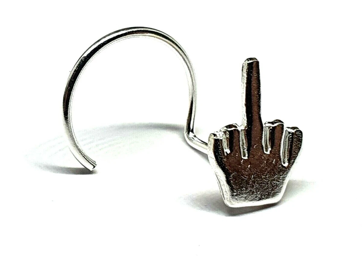 Middle finger on sale nose ring