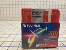 Fujifilm 2HD High Density 3.5" Floppy Disk 10 Pack Retail Sealed Colored 1.44 MB