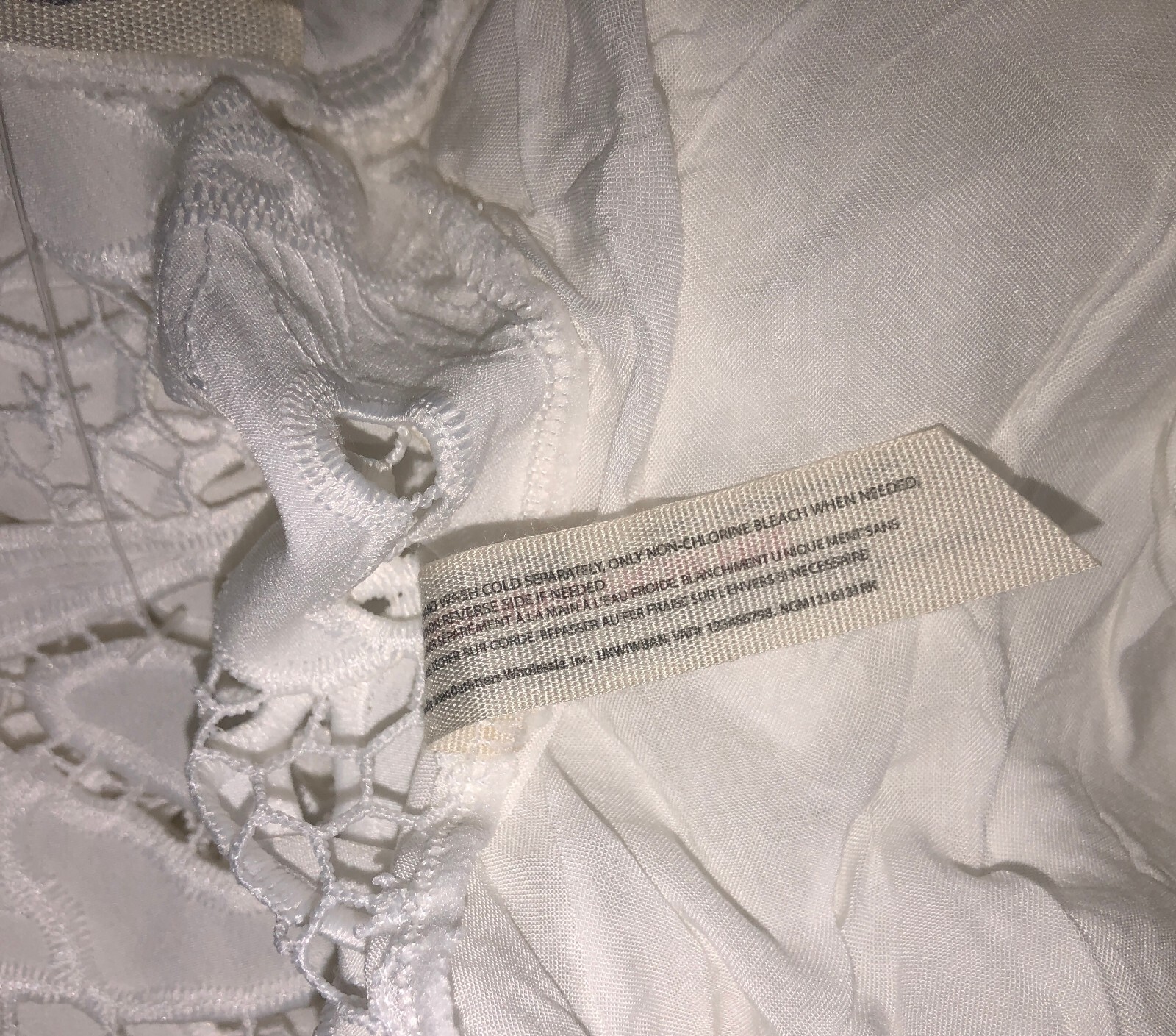 Free People Intimately La Vida  White Lace Sheer Jumpsuit Size Medium NWOT