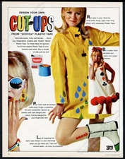 1968 mod woman fishnet stockings photo Scotch Tape Cut-Ups vintage print ad