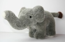 Dakin Gray Elephant Stuffed Animal Plush 17 x 9 Trunk Up Princess Soft Toy Korea