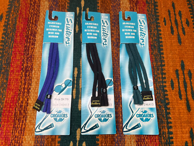 Croakies Micro Suiters Adjustable Eyewear Retainer Washable Glasses Strap Lot 3