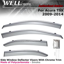 Wellvisors For Acura Tsx 09-14 Sedan Deflector Clip On Window Visors Chrome Wellvisors For Acura Tsx 09-14 Sedan Deflector Clip On Window Visors Chrome