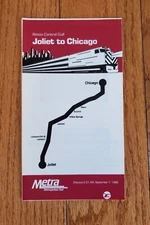 1986 METRA RAILWAY CHICAGO TO JOLIET TIMETABLE ILLINOIS CENTRAL GULF