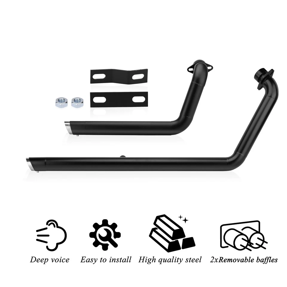 Shortshots Staggered Exhaust Pipe For Yamaha Bolt XVS950 XVS950 R-Spec 2010-2018 — 第 2/4 张图片