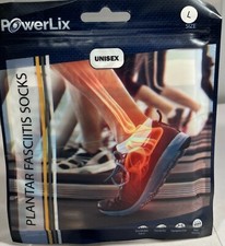  2 PACK PowerLix Plantar Fasciltis Socks, Unisex, 1 Pair - Beige - Choose Size 