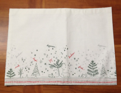Set of 4 Placemats Winter Holiday White Woodland Faith - Ellen Degeneres - NEW