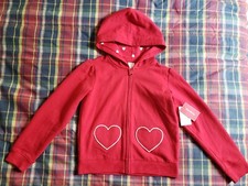 NEW GYMBOREE girls red hearts hoodie size 7