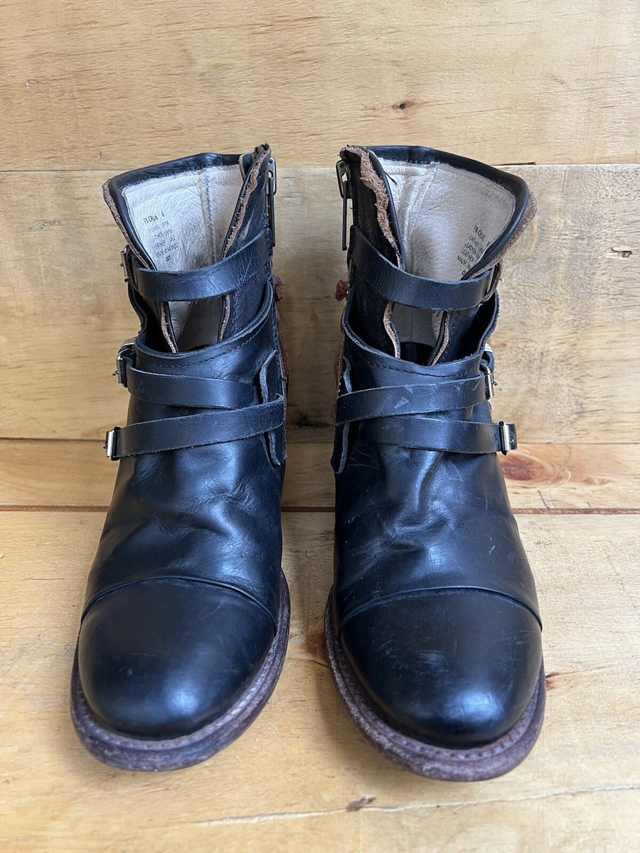 Freebird Crue Block Heel Leather Ankle Boots Rustic Brown