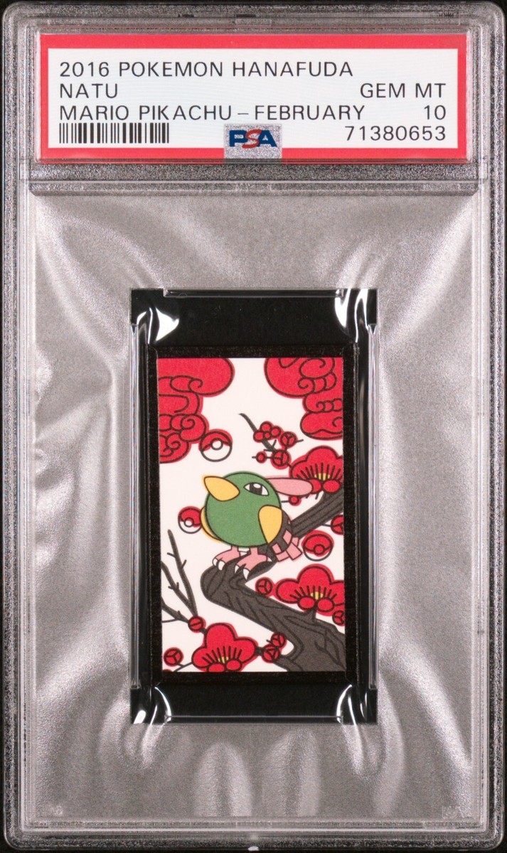 Natu PSA 10 Pokemon Graded Card Mario Pikachu Hanafuda Natu PSA 10 Pokemon Graded Card Mario Pikachu Hanafuda
