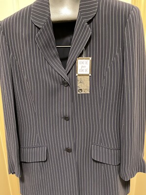 Due Per Due Women s Black Pinstriped Pant Suit 12