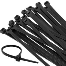 BLACK CABLE TIES ZIP WRAPS LONG SHORT THICK THIN NARROW SMALL 100/200/300/400MM
