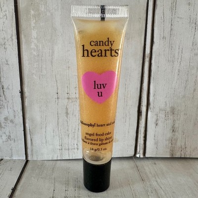 Philosophy Candy Hearts Angel Food Cake Flavored Lip Gloss Luv U Shimmer 0.5oz