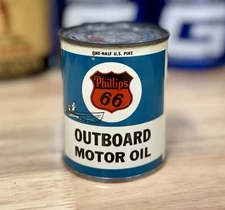 Vintage NOS Phillips 66 Outboard Motor Oil Can 8oz. FULL