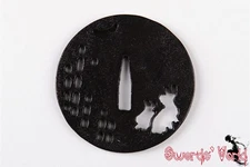 Iron Tsuba Black Handguard For Japanese Katana Wakizashi  Tanto Sword Maintance