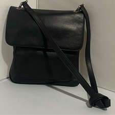 Genuine Black Leather Crossbody Bag