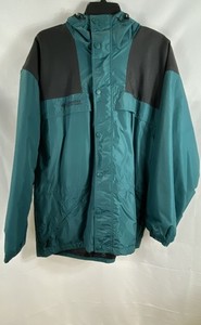 Vintage 90s Columbia Men's Teal Green Black Colorblock Hooded Jacket Sz L