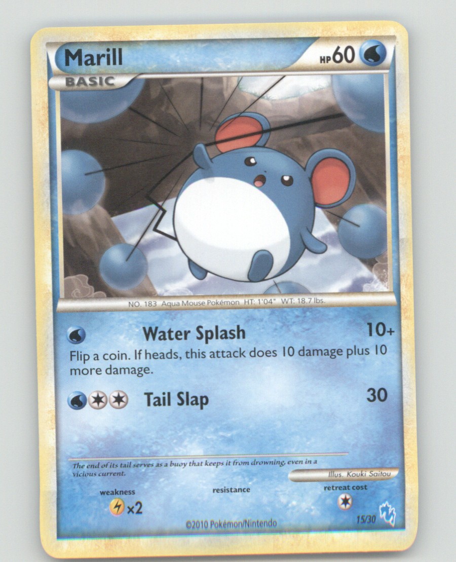 MARILL (#15) 15/30 COMMON HGSS TRAINER KIT: GYARADOS & RAICHU POKEMON LP