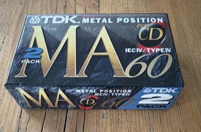 2Pack TDK MA 60 TYPE IV Metal BLANK CASSETTE  TAPE OVP Rare Neu